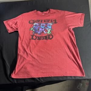 Grateful Dead Ripple Junction Classic Band Logo Red T-Shirt Men's Large